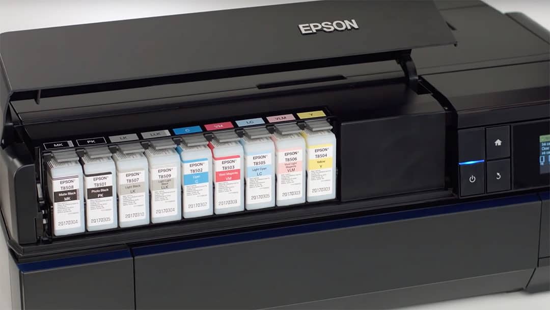 ink cartridges inside the p800 printer